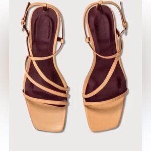 STAUD Tan Strappy Heels